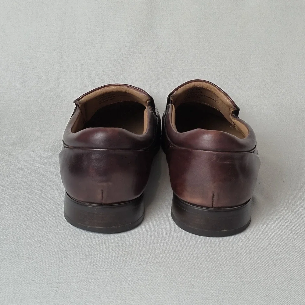 Joseph Abboud Mens Tobacco Leather Loafer Slip-On Dress Casual Shoes 12M SHARP